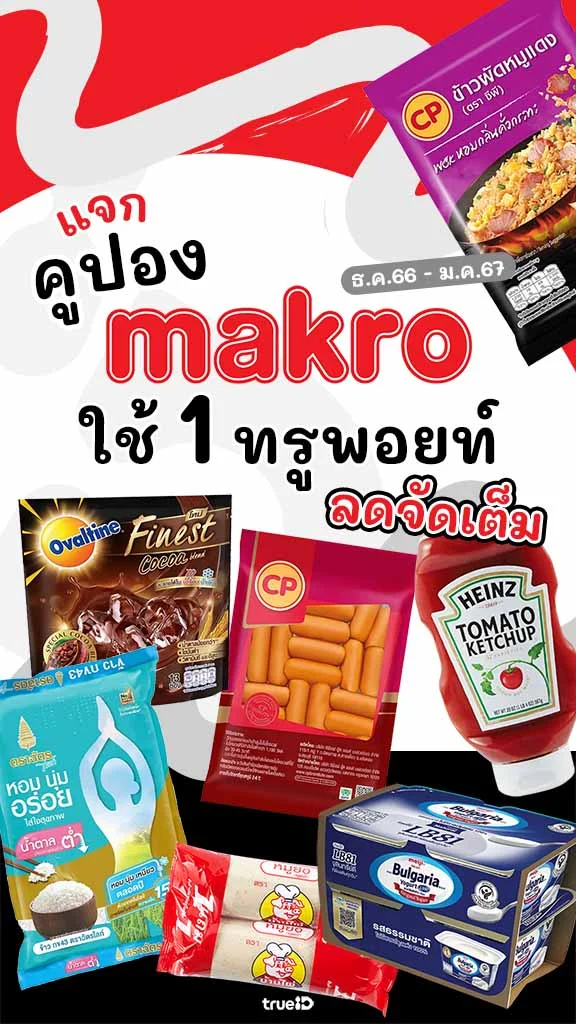 คูปอง Makro แม็คโคร ลูกค้าทรู ลดจัดหนัก มกราคม 2024