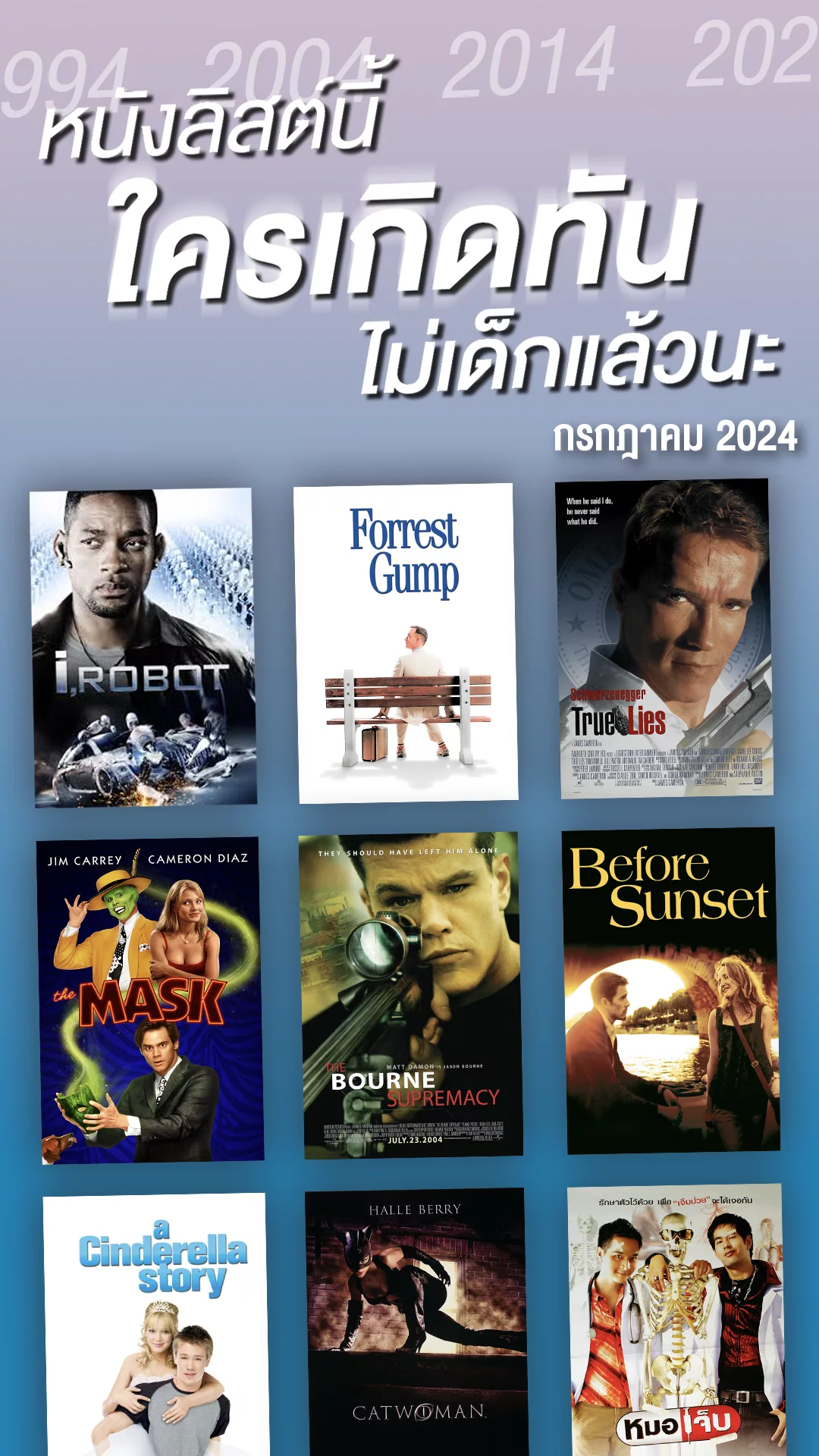 หนังดังครบรอบทศวรรษ ประจำเดือนกรกฎาคม 2024