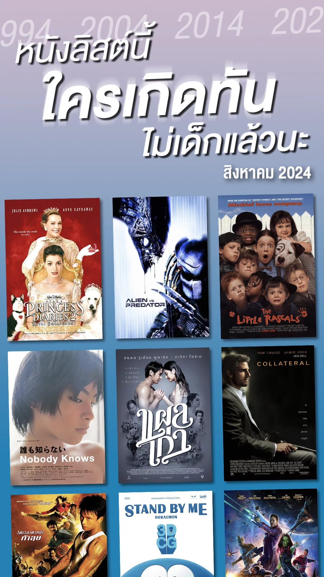 หนังดังครบรอบทศวรรษ ประจำเดือนสิงหาคม 2024