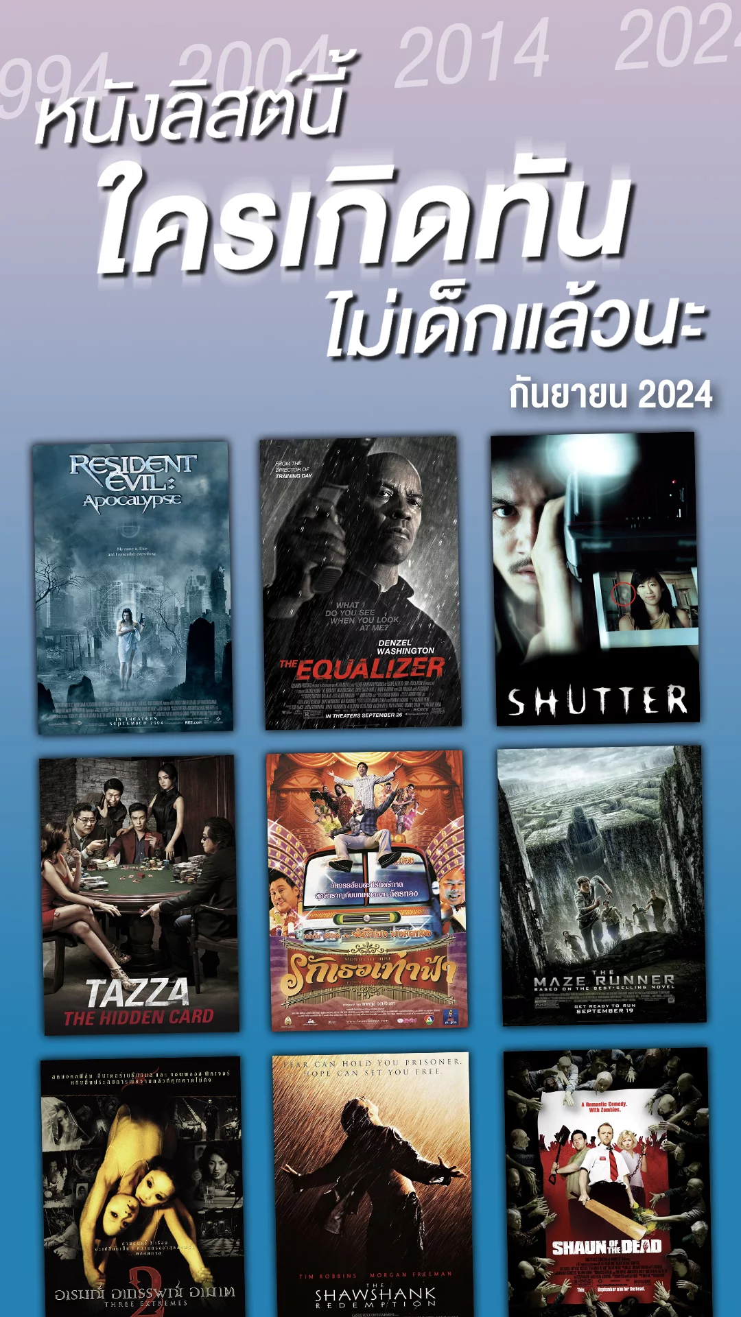 หนังดังครบรอบทศวรรษ ประจำเดือนกันยายน 2024