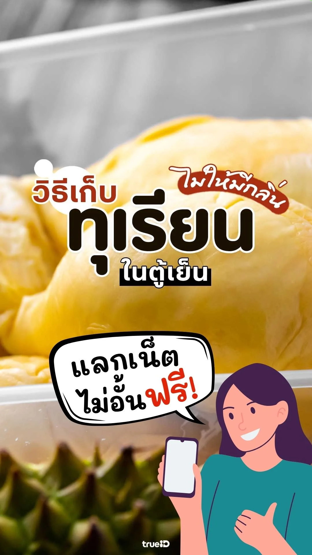 แจกเน็ตฟรี ดูวิธีเก็บทุเรียนในตู้เย็น ไม่มีกลิ่นเหม็นรบกวน