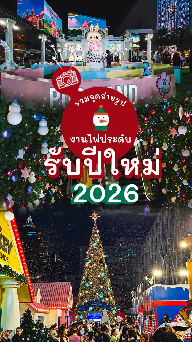 งานไฟปีใหม่ 2025-2026 ต้นคริสต์มาส ถ่ายรูปปีใหม่ ไวป์ดี