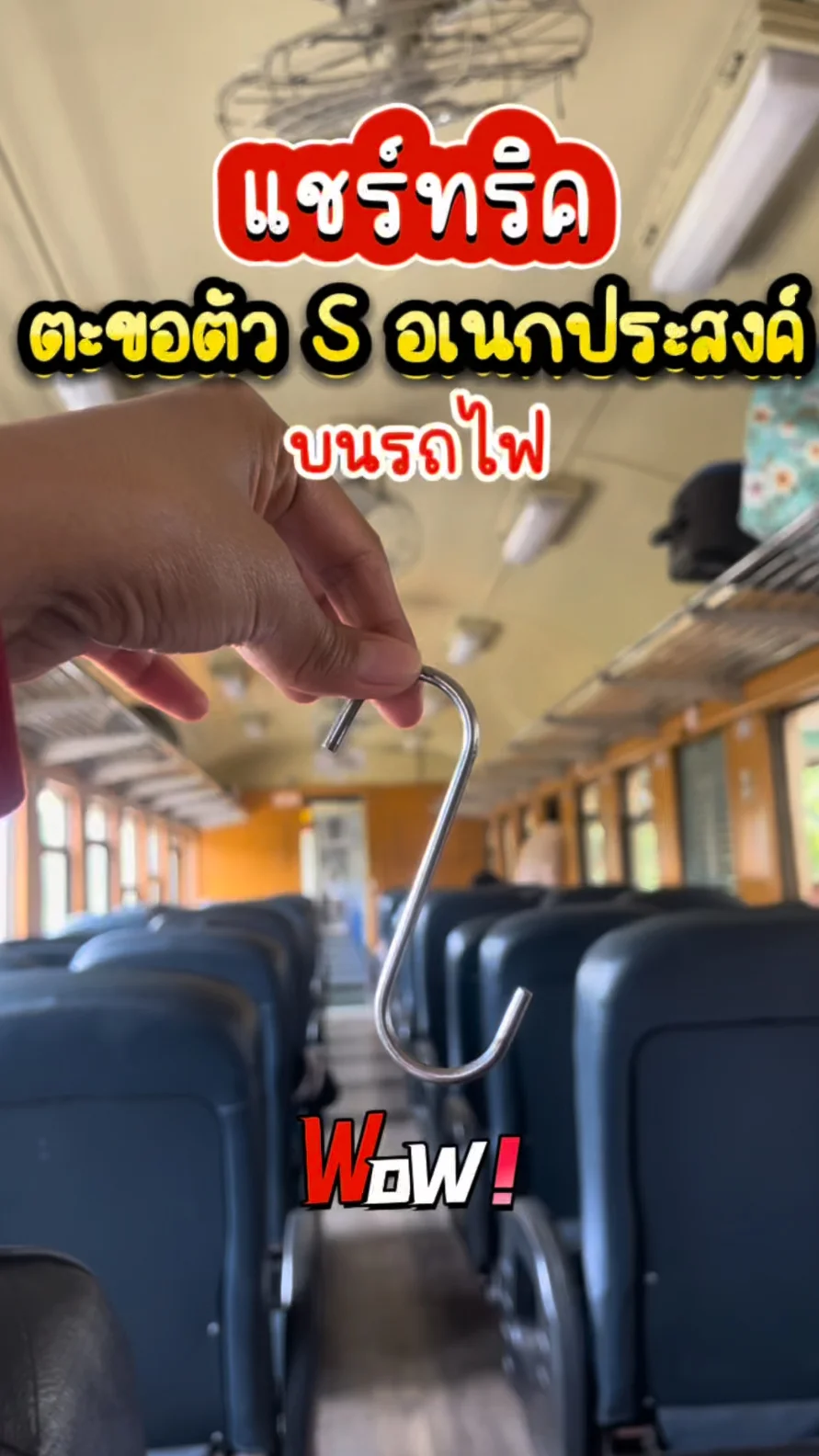 แชร์ทริค ตะขอตัว S อเนกประสงค์ บนรถไฟ