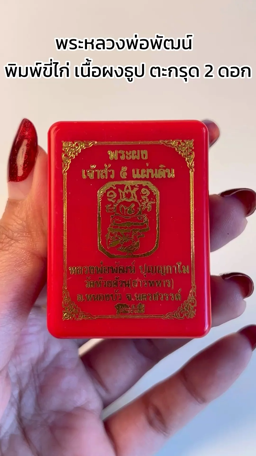 พาชม พระหลวงพ่อพัฒน์ พิมพ์ขี่ไก่ เนื้อผงธูป ตะกรุด 2 ดอก