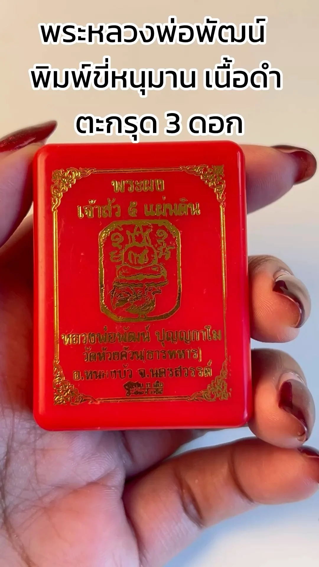 ชม พระหลวงพ่อพัฒน์ พิมพ์ขี่หนุมาน เนื้อดำตะกรุด 3 ดอก