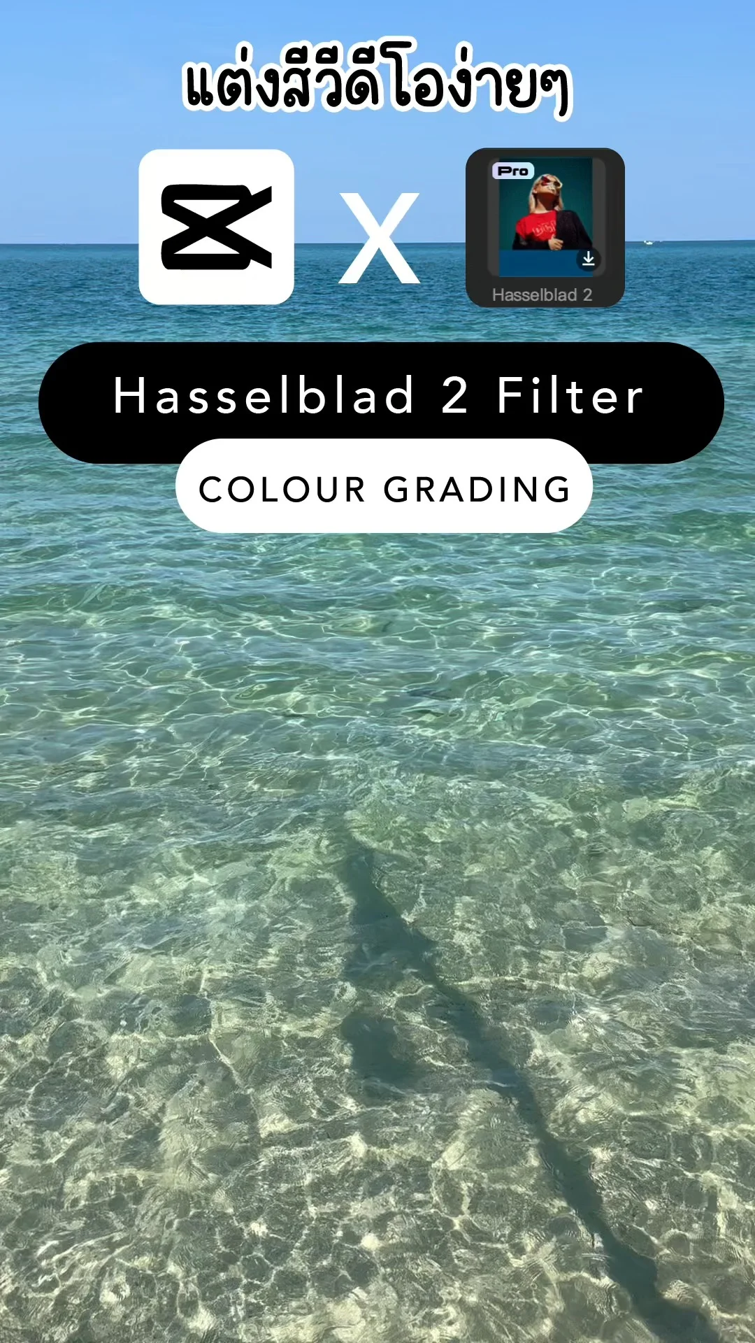 แต่งสีวิดีโอง่ายๆ ด้วย CapCut - Hasselblad 2 Filter โทนน้ำเงิน เข้มๆ แบบคูลๆ