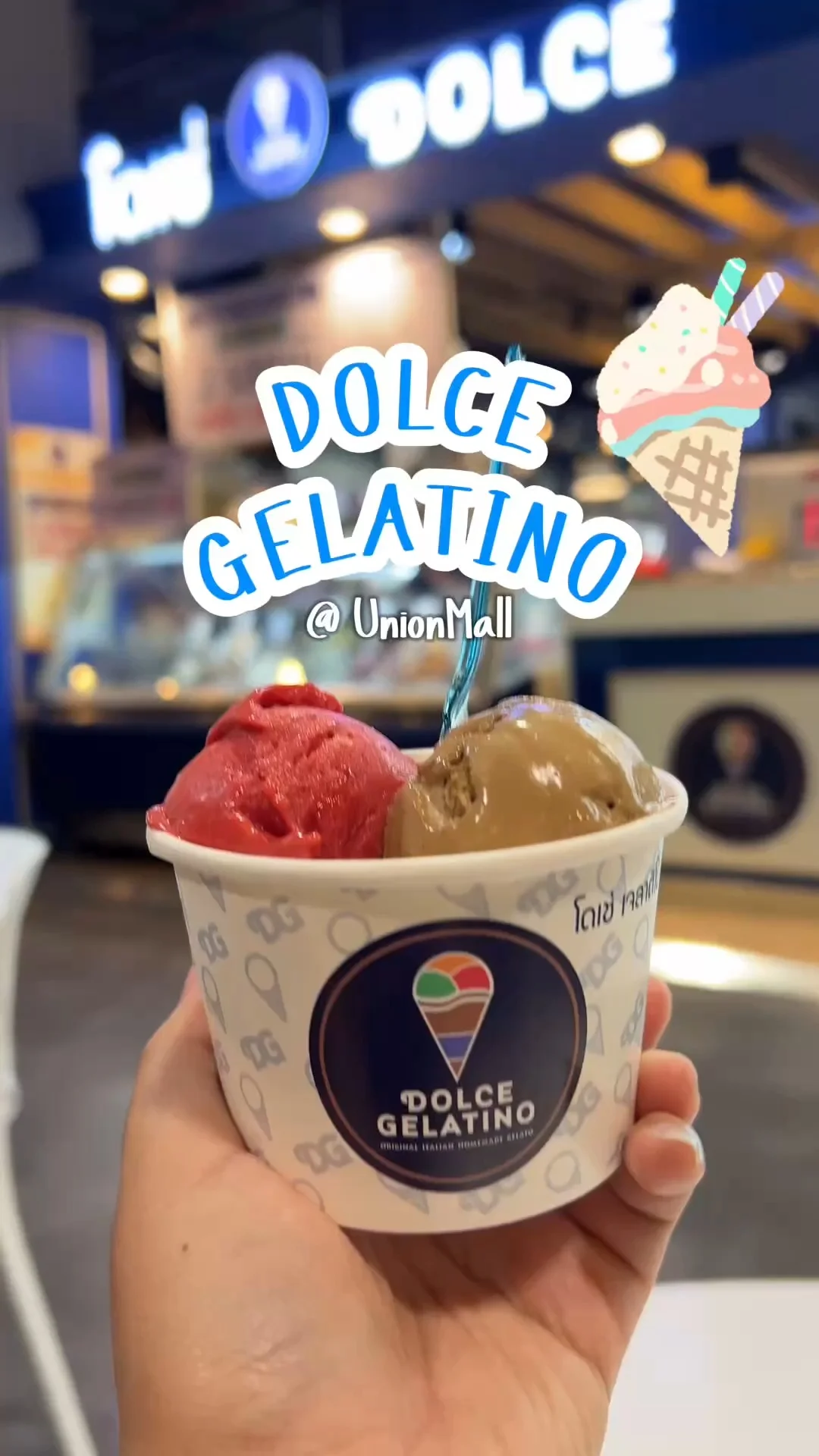 แจกพิกัดร้านไอศกรีมอร่อย ราคาดี Dolce Gelatino ที่ Union mall