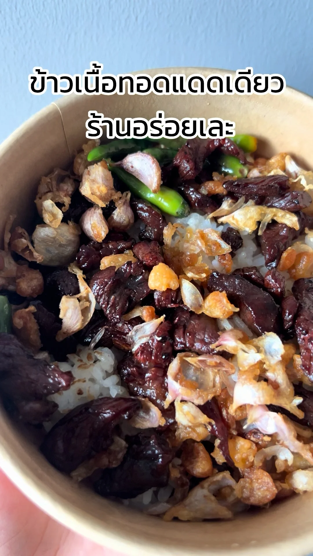 รีวิว เมนูข้าวเนื้อทอดแดดเดียว ร้านอร่อยเละ บอกต่อ