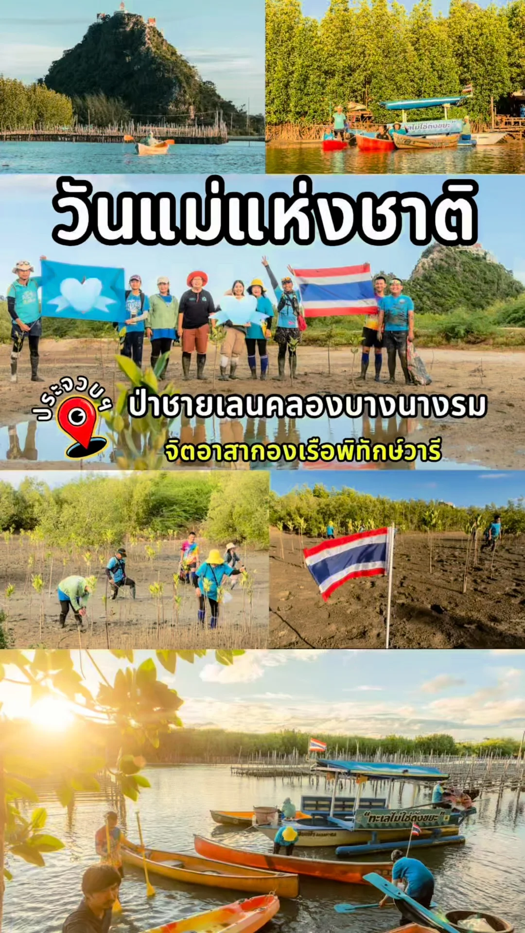 ปลูกป่าชายเลนวันแม่ 68 คลองบางนางรม กิจกรรมดีๆ เพื่อแม่และโลก