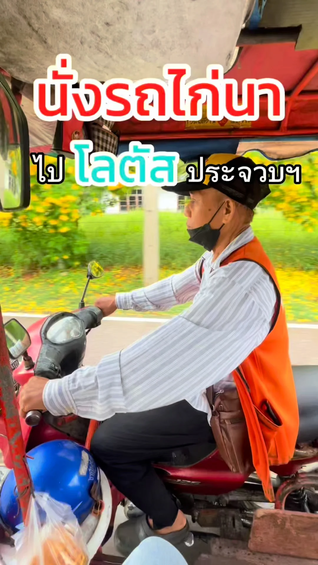 นั่งรถไก่นาไปโลตัสประจวบ วิถีโลคอลที่นักท่องเที่ยวต้องลอง