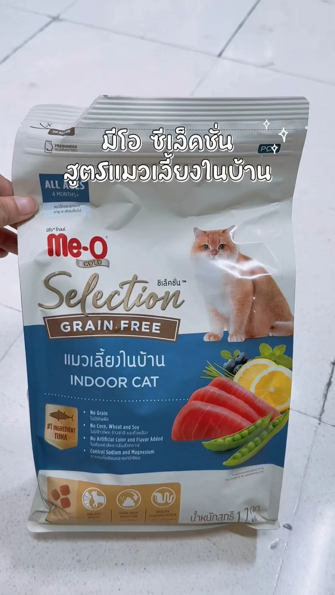 มีโอ ซีเล็คชั่น สูตรแมวเลี้ยงในบ้าน สั่งผ่าน All Online