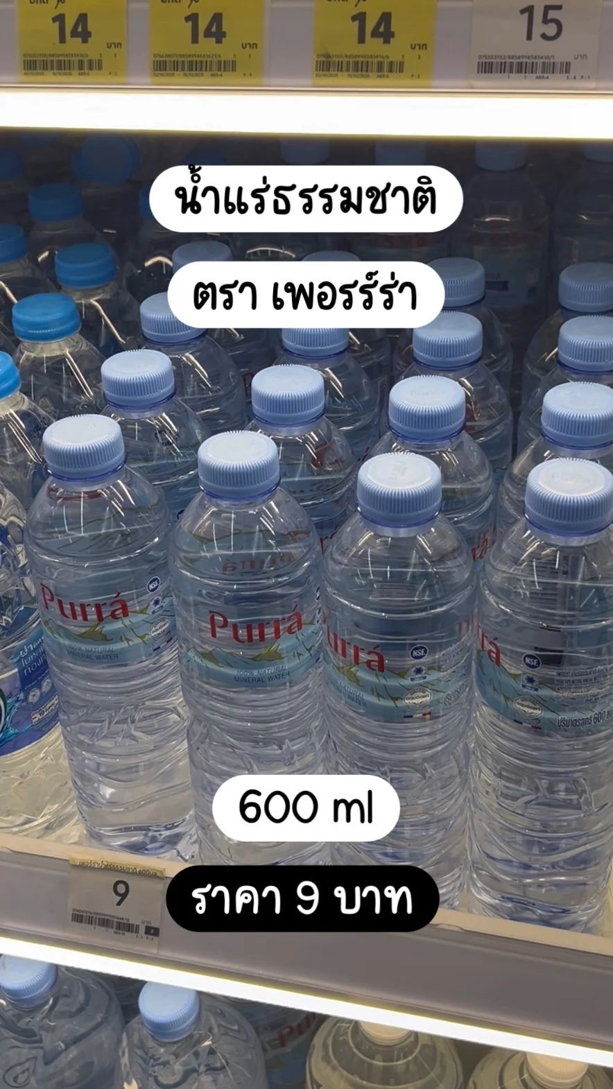เพอร์ร่า น้ำแร่ธรรมชาติ 600ml ราคา 9 บาท