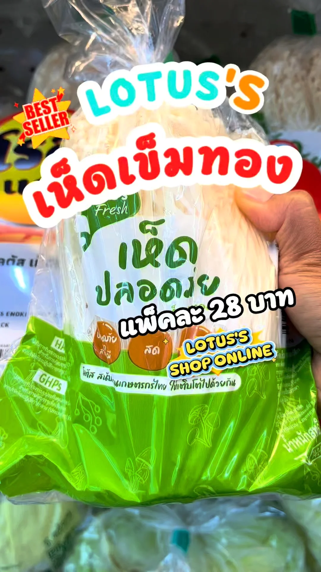 เห็ดเข็มทอง สดกรอบ อร่อยได้ทุกเมนู เพียง 28 บาท #UGCAffiliate