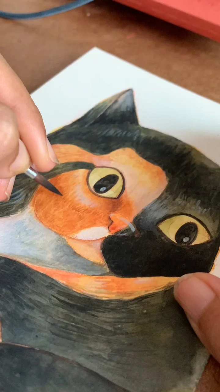 วาดแมวสามสีแบบง่ายๆ