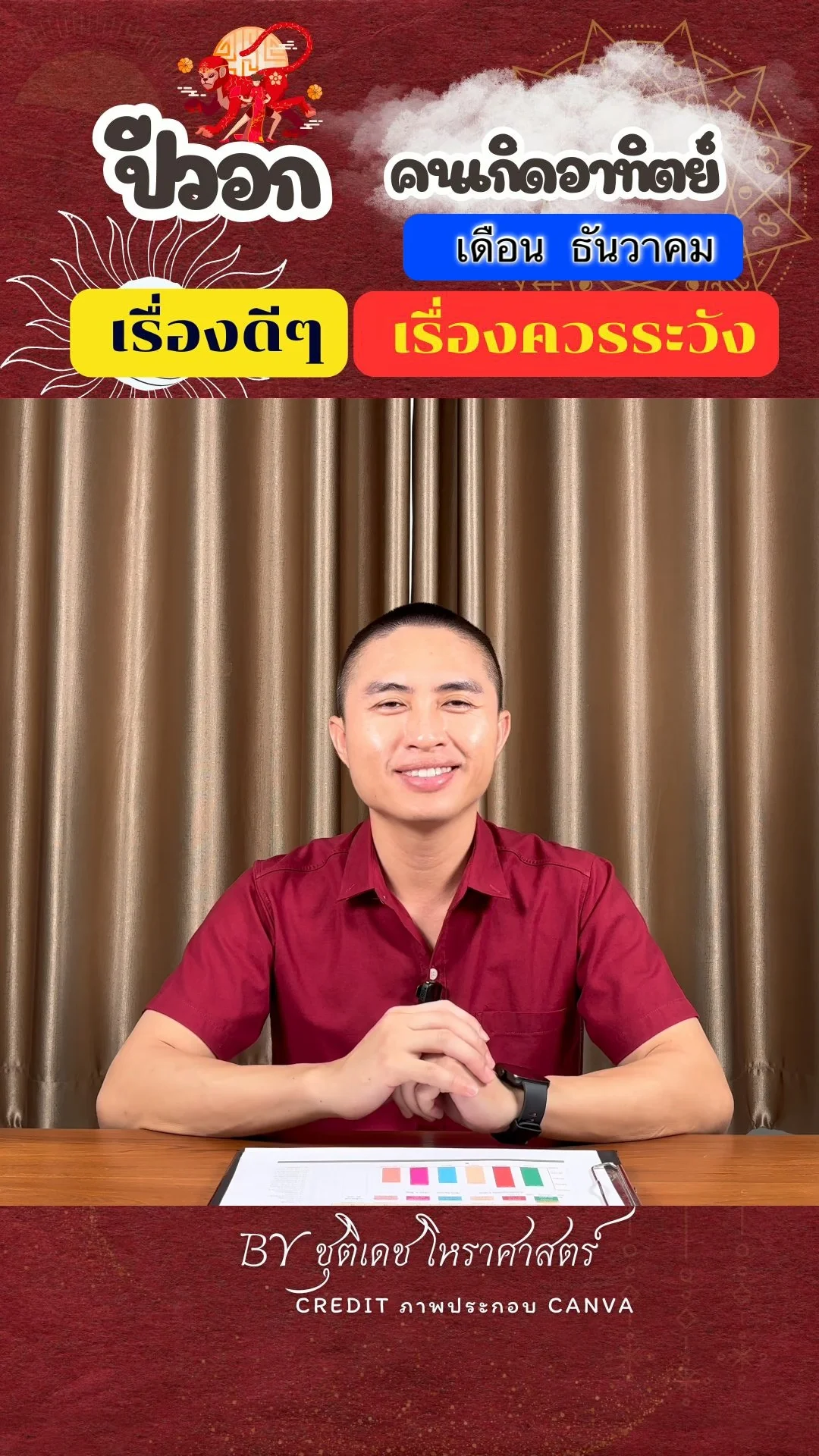 ดวงชะตาในเดือนธันวาคม ปีวอก มีเรื่องดี เรื่องควรระวัง ของคนเกิดวันอาทิตย์