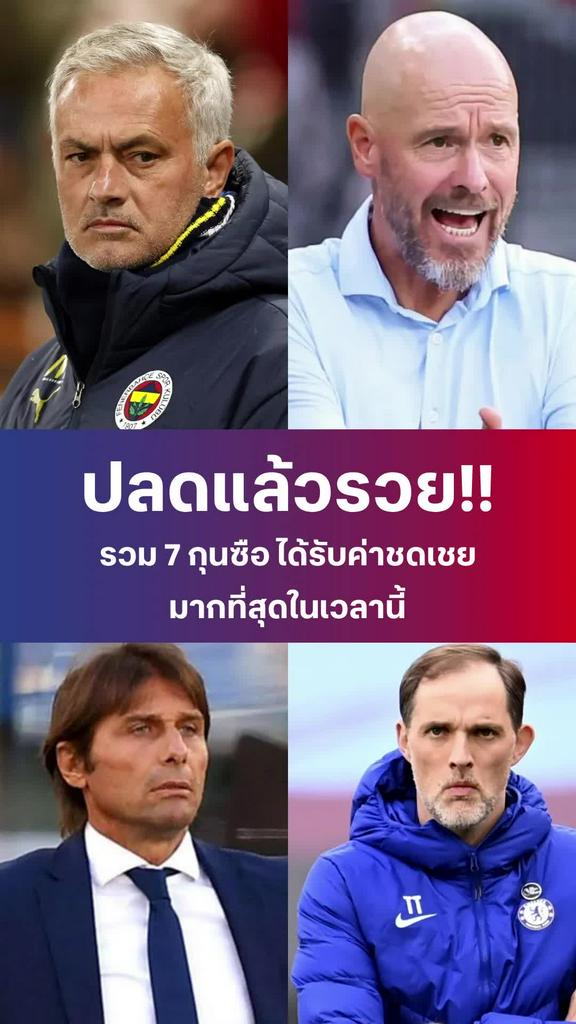 รวม 7 ผู้จัดการทีมฟุตบอลโดนไล่ออก ที่ได้รับค่าชดเชยมากที่สุดในเวลานี้