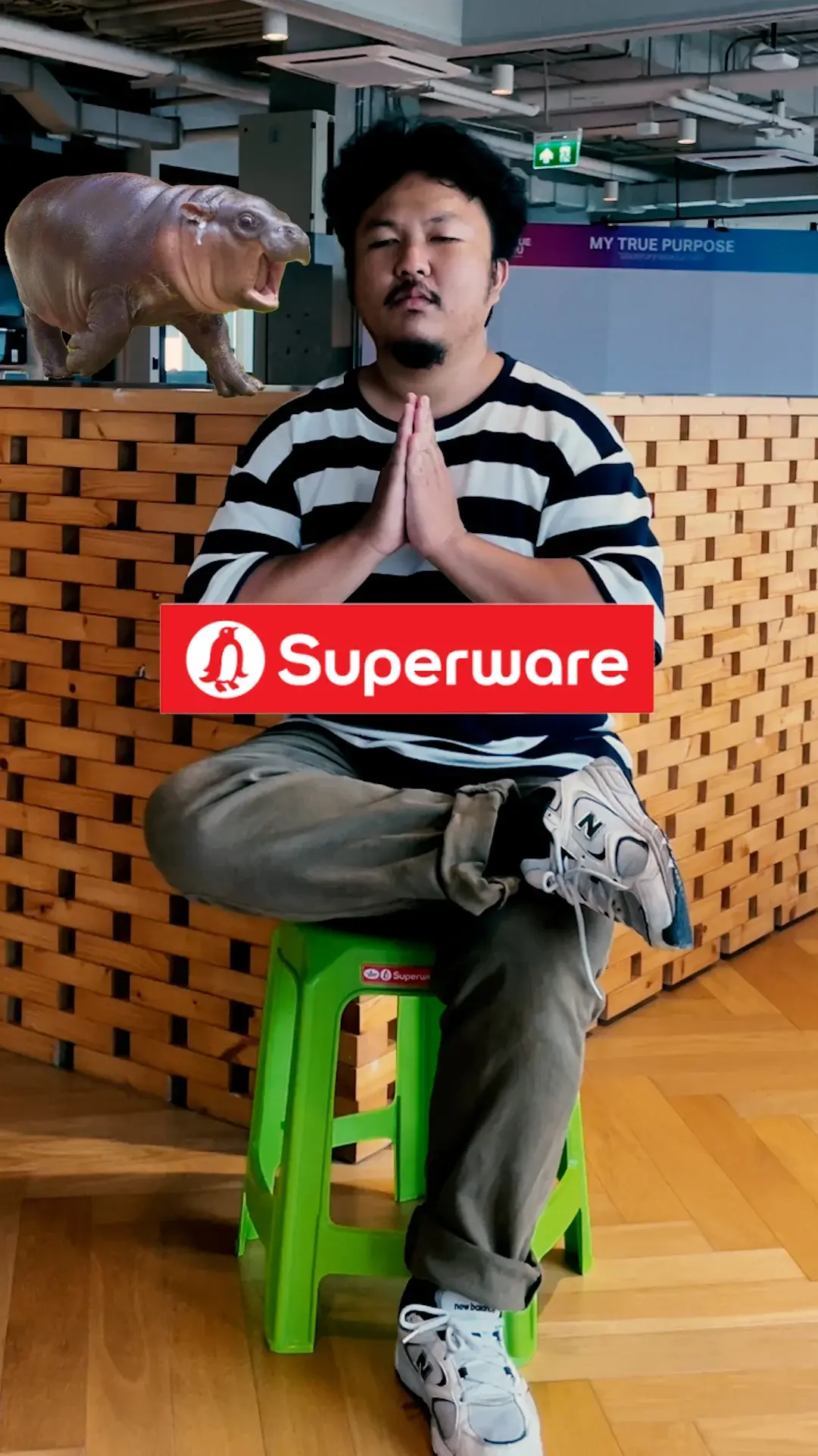 Srithai Superware เก้าอี้ไม่มีพนักพิงรุ่น CH-61 - เขียวตอง