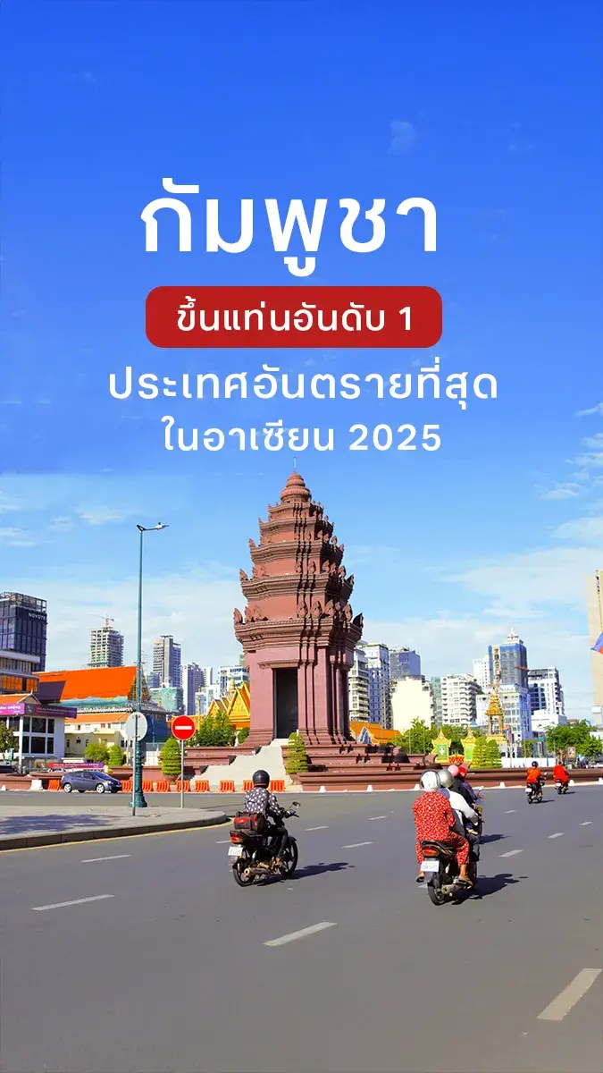 ประเทศอันตราย ที่สุดในอาเซียน 2025 กัมพูชา อันดับ 1